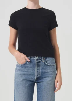 AGOLDE Adine Shrunken Tee In Black Discount