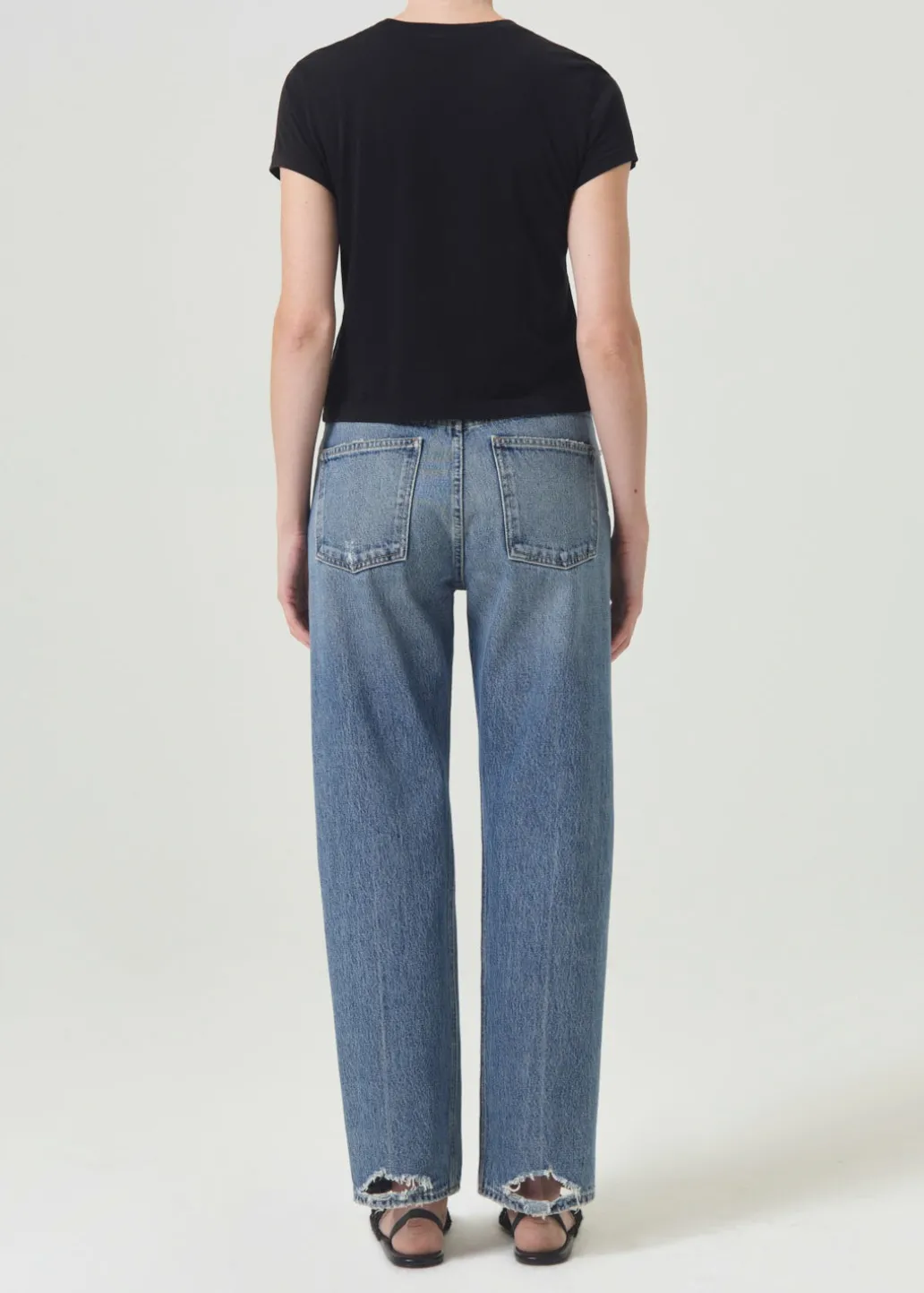 AGOLDE Adine Shrunken Tee In Black Discount