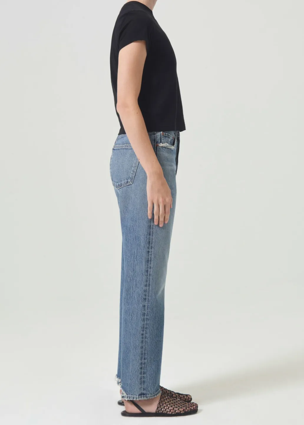 AGOLDE Adine Shrunken Tee In Black Discount