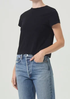 AGOLDE Adine Shrunken Tee In Black Discount