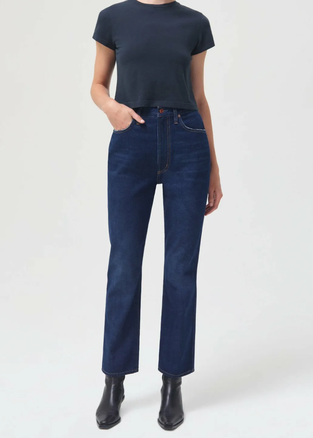 AGOLDE Adine Shrunken Tee In Nocturne Cheap