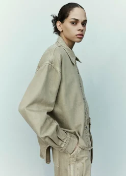 AGOLDE Aiden High Low Shirt In Root Beer Discount