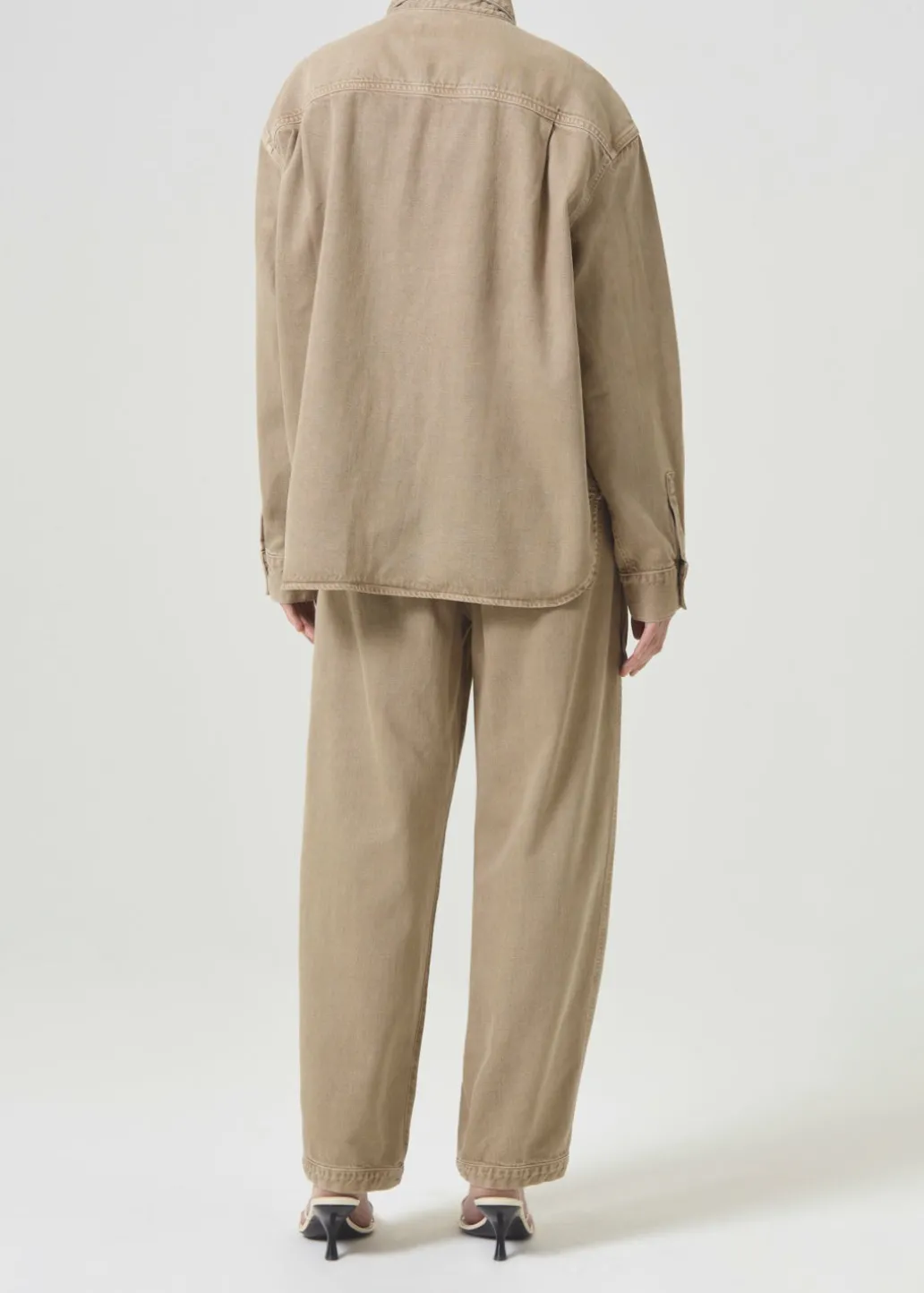 AGOLDE Aiden High Low Shirt In Root Beer Discount