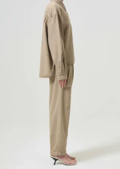 AGOLDE Aiden High Low Shirt In Root Beer Discount