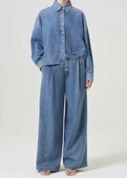 AGOLDE Aiden High Low Shirt In Shout Sale