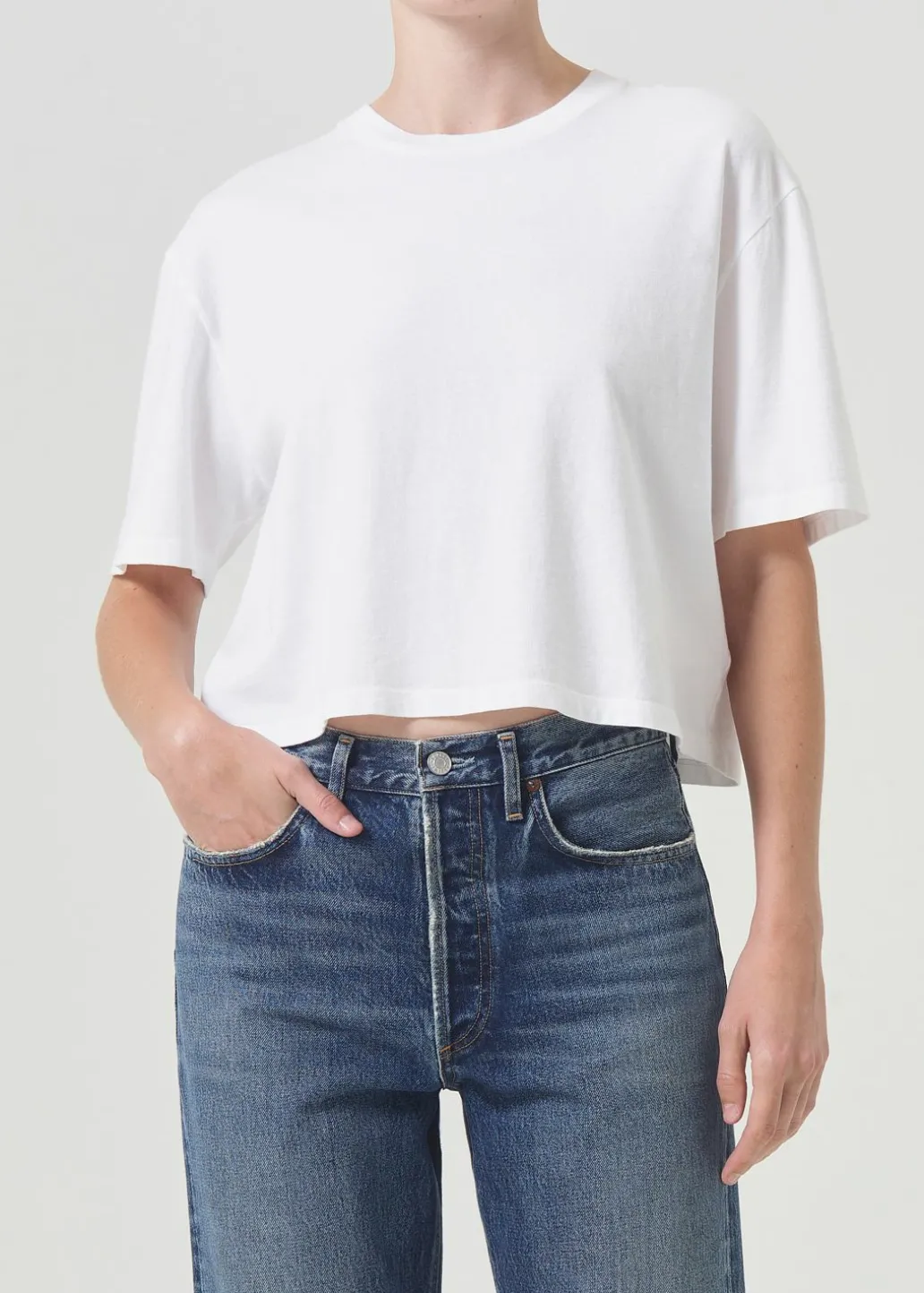 AGOLDE Anya Tee In White Outlet