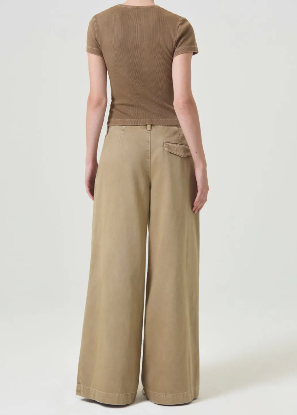 AGOLDE Arlo Rib Pocket Tee In Bamboo Outlet
