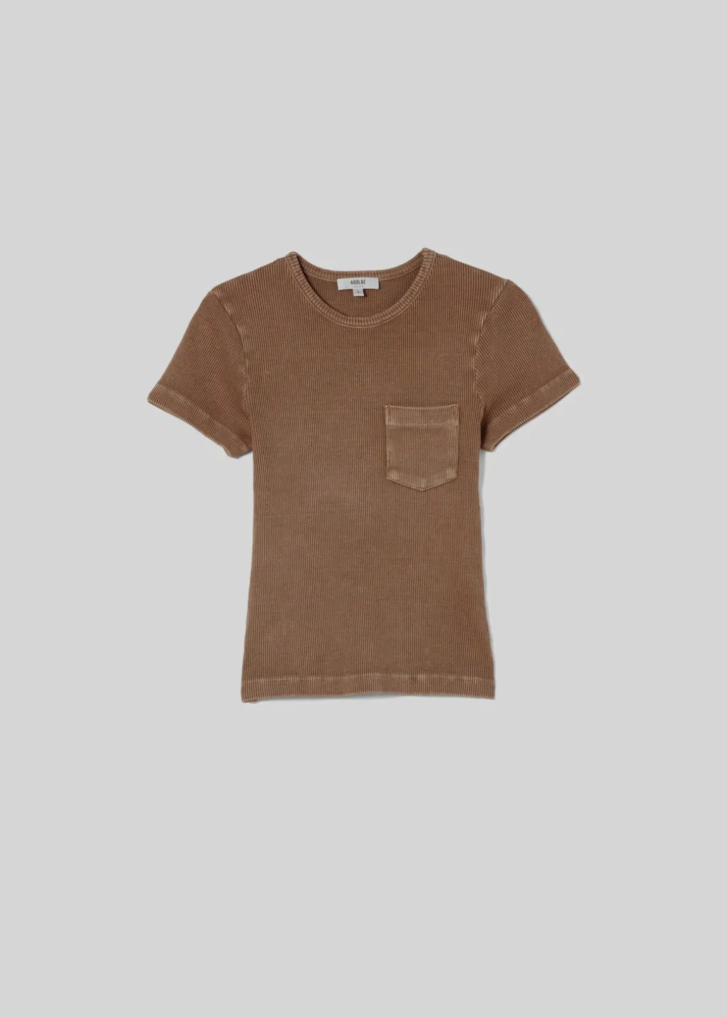 AGOLDE Arlo Rib Pocket Tee In Bamboo Outlet