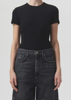 AGOLDE Arlo Rib Tee In Black Best