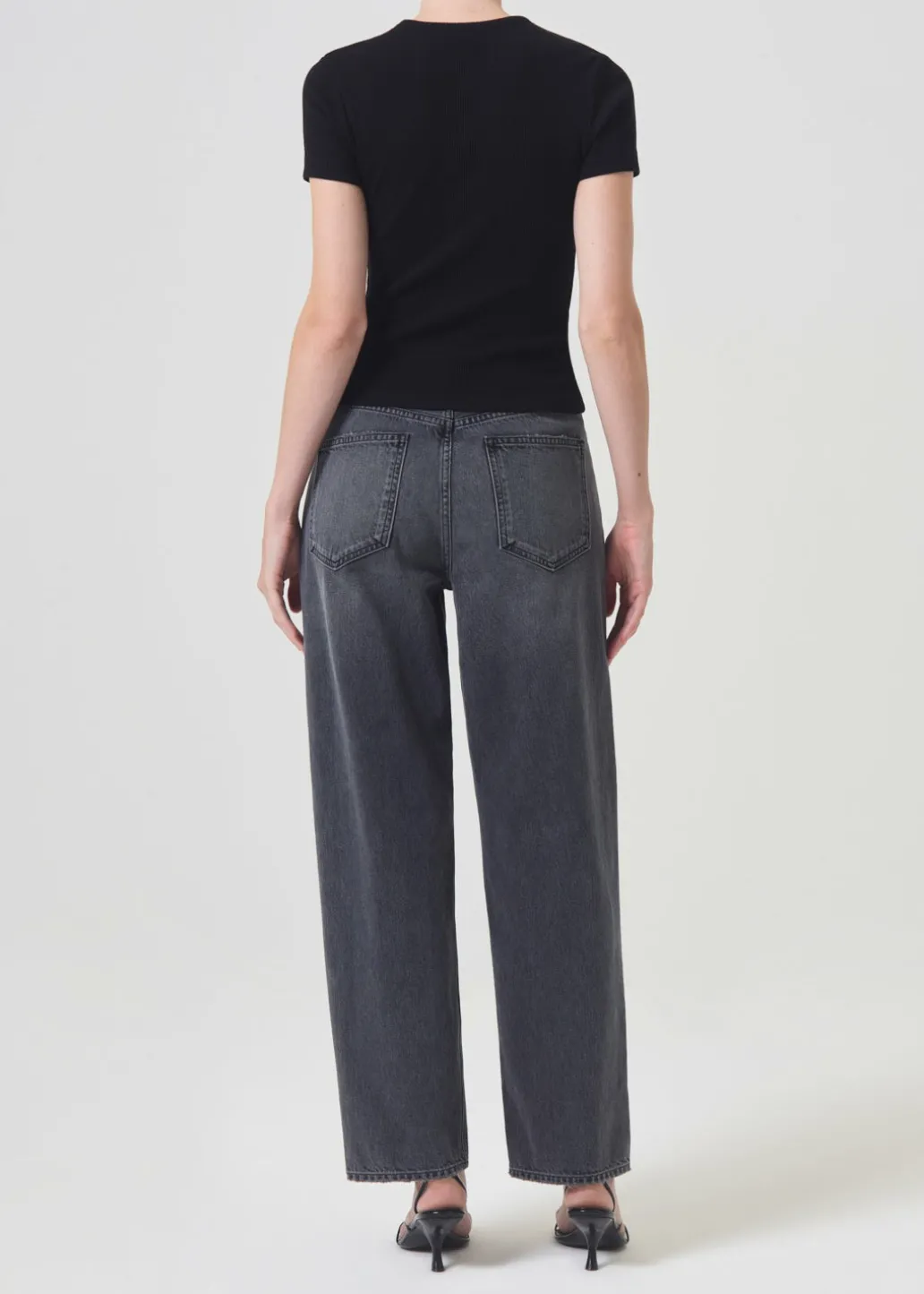 AGOLDE Arlo Rib Tee In Black Best