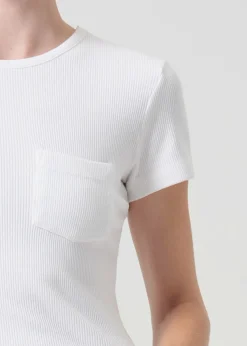 AGOLDE Arlo Rib Tee In White Store