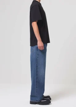 AGOLDE Asha Mock Neck Tee In Black Outlet