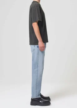 AGOLDE Asha Mock Neck Tee In Fracture Hot