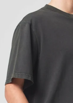 AGOLDE Asha Mock Neck Tee In Fracture Hot