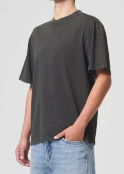 AGOLDE Asha Mock Neck Tee In Fracture Hot