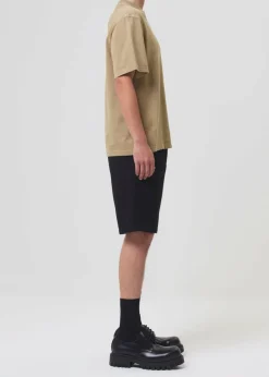 AGOLDE Asha Mock Neck Tee In Wheat Store