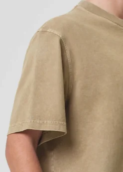 AGOLDE Asha Mock Neck Tee In Wheat Store