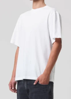 AGOLDE Asha Mock Neck Tee In White Best
