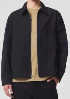 AGOLDE Atlas Zip Shirt In Black Cheap