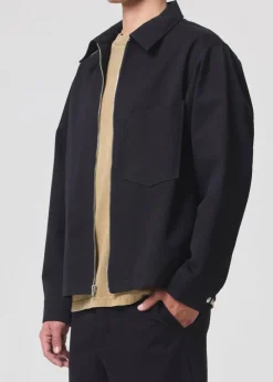 AGOLDE Atlas Zip Shirt In Black Cheap