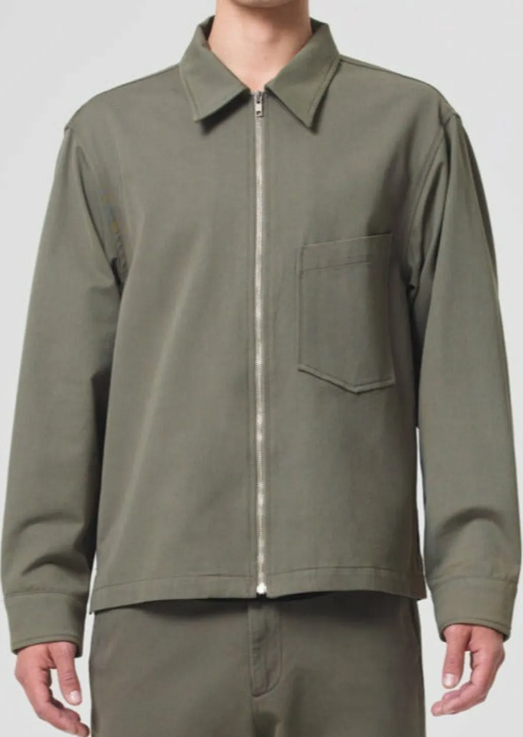 AGOLDE Atlas Zip Shirt In Moss Discount