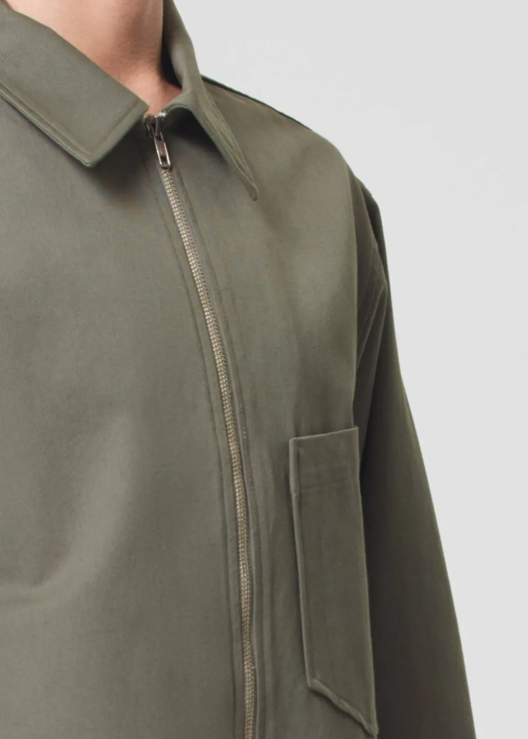 AGOLDE Atlas Zip Shirt In Moss Discount
