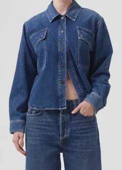 AGOLDE Beck Shirt Jacket In Believe Hot