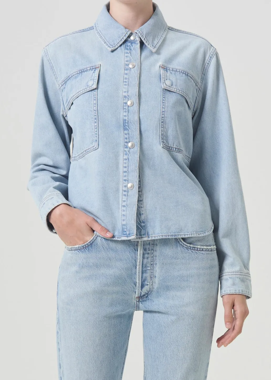 AGOLDE Beck Shirt Jacket In Past Hot