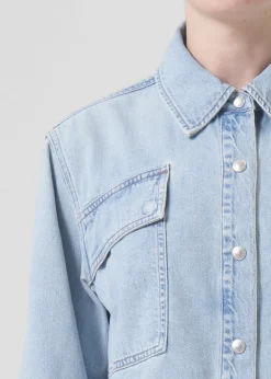 AGOLDE Beck Shirt Jacket In Past Hot