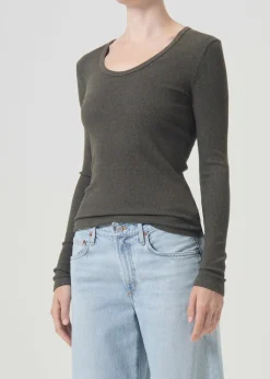 AGOLDE Bernice Tee In Crocodile Online
