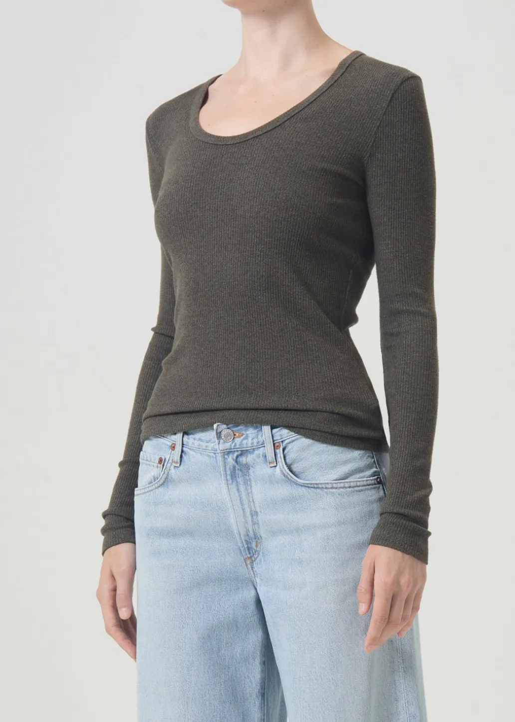 AGOLDE Bernice Tee In Crocodile Online