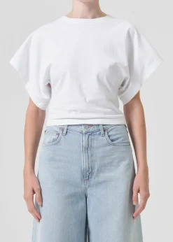 AGOLDE Britt Tee In White Cheap