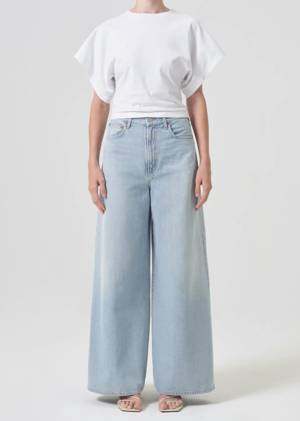 AGOLDE Britt Tee In White Cheap
