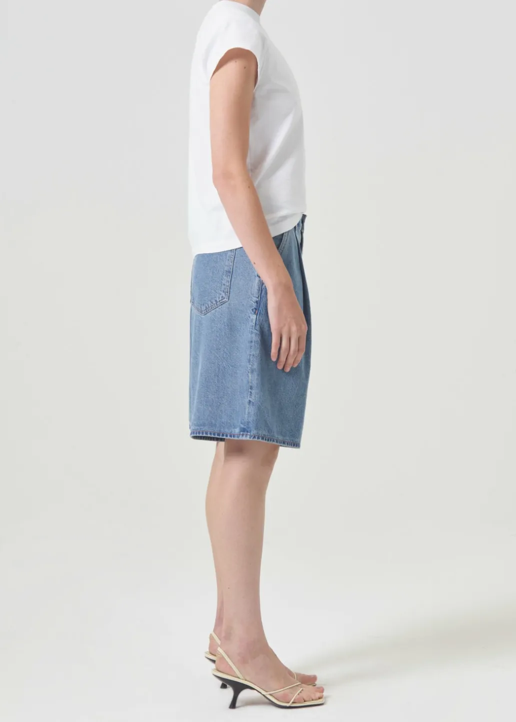 AGOLDE Bryce Shoulder Pad Tee In White Best Sale