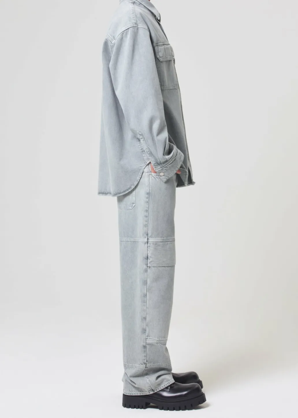 AGOLDE Camryn Shirt In Concrete New