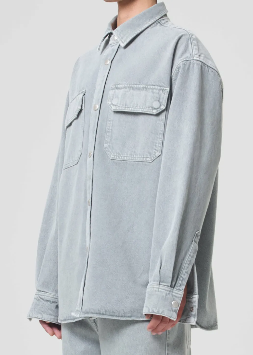 AGOLDE Camryn Shirt In Concrete New