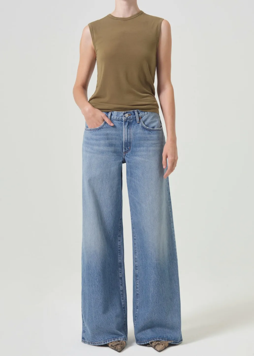 AGOLDE Clara Low Rise Baggy Flare In Signal Flash Sale