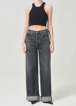 AGOLDE Cropped Bailey Tank In Black Sale