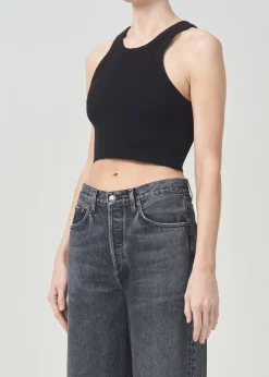 AGOLDE Cropped Bailey Tank In Black Sale