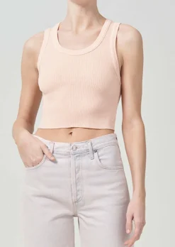 AGOLDE Cropped Poppy Scoop Neck Tank In Sprinkle Sale
