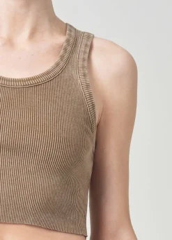 AGOLDE Cropped Poppy Tank In Bamboo Cheap