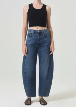 AGOLDE Cropped Poppy Tank In Black Hot