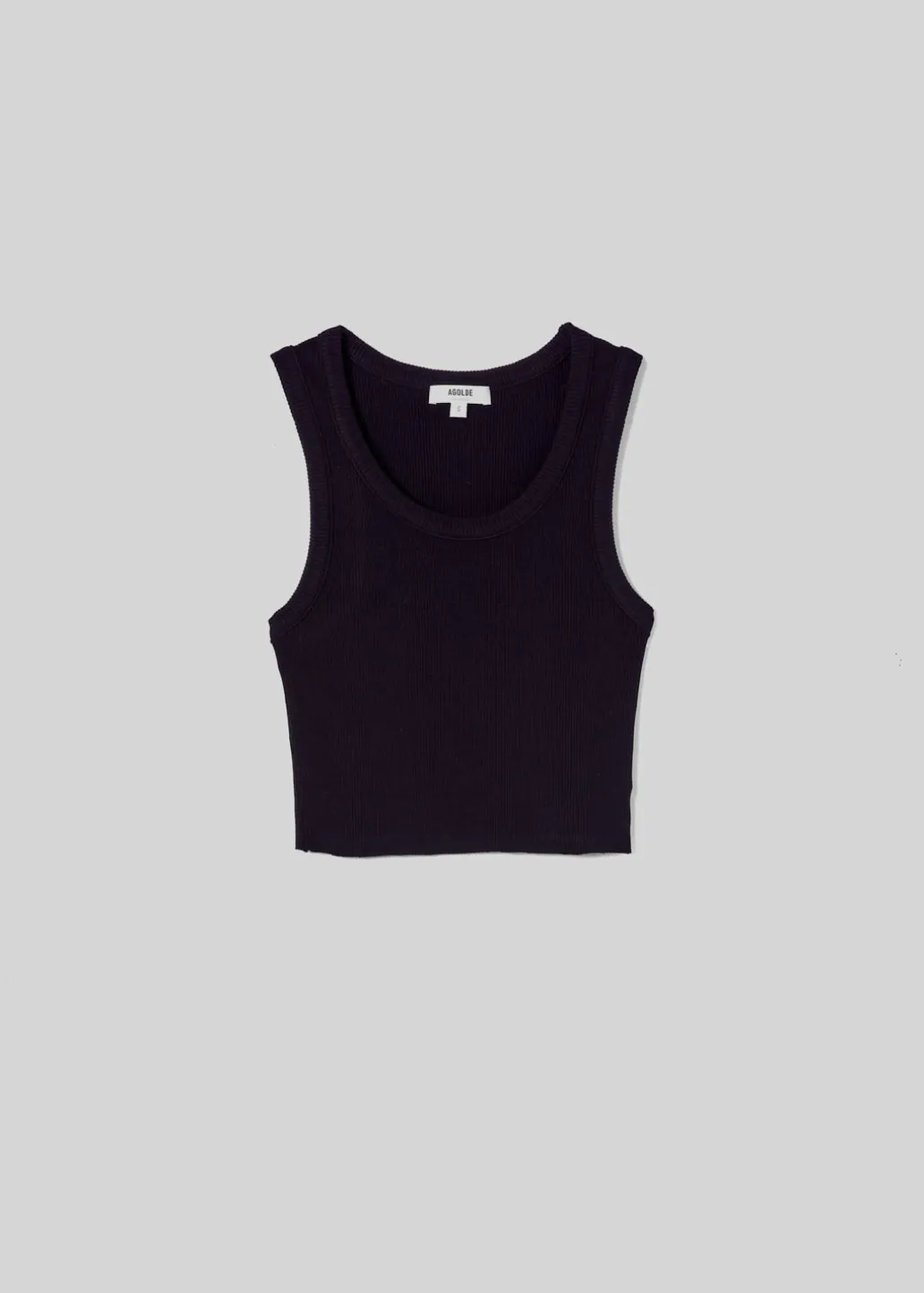 AGOLDE Cropped Poppy Tank In Black Hot