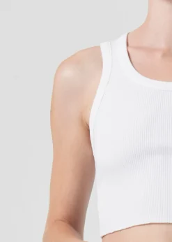 AGOLDE Cropped Poppy Tank In White Outlet