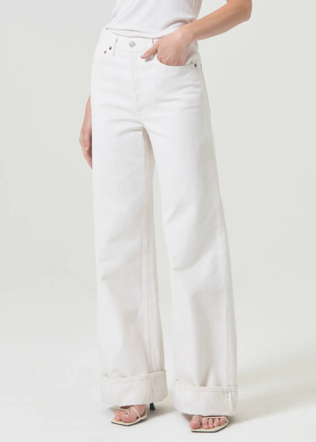 AGOLDE Dame High Rise Wide Leg In Fortune Cookie Flash Sale