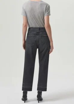 AGOLDE Drew Tee In Grey Heather Hot