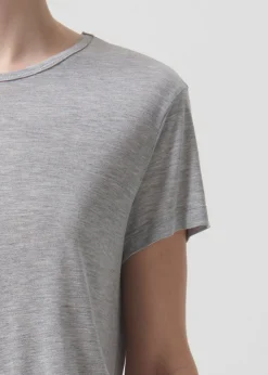 AGOLDE Drew Tee In Grey Heather Hot