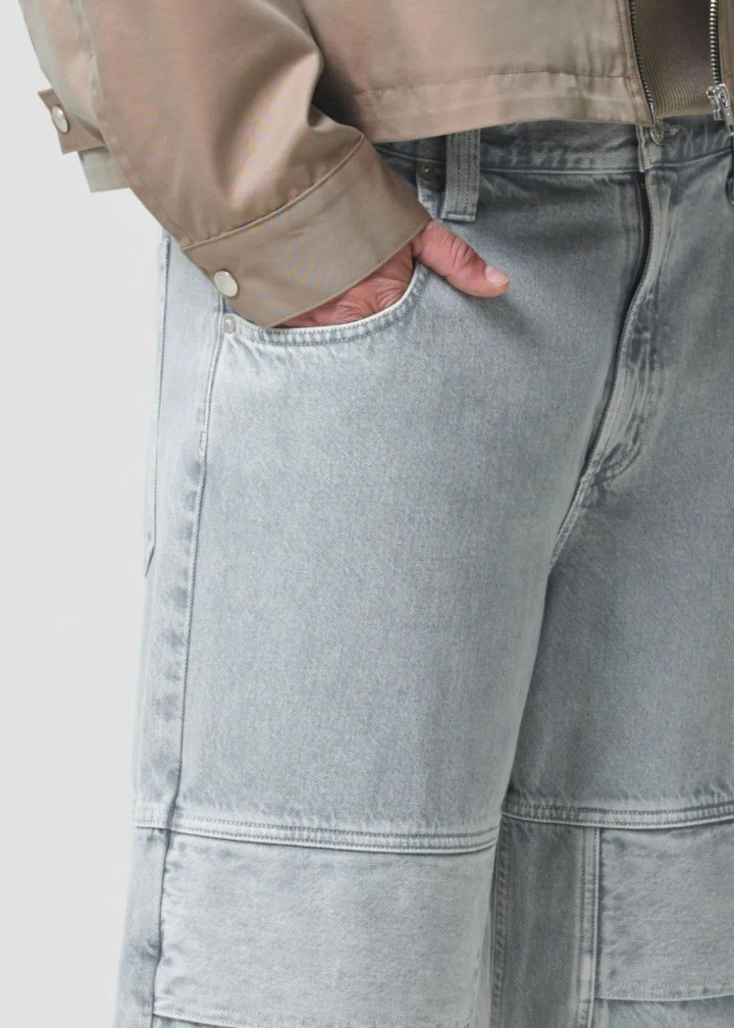 AGOLDE Emery Utility Jean In Concrete New