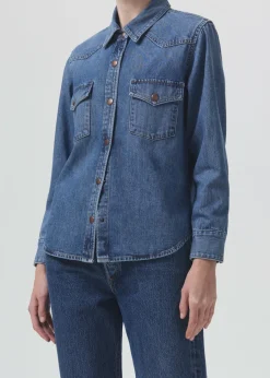AGOLDE Glinda Shirt In Rhythm Hot