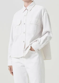 AGOLDE Gwen Slice Shirt In Fortune Cookie Cheap